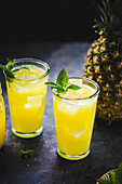 Fresh Pineapple Juice with a pineapple