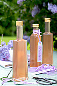 Homemade lilac infused vinegar