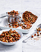 Pepperoni-flavoured crisp peas and beans (Air fryer)