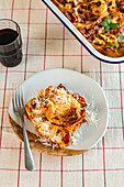 Vegetarian Lasagne made with Butternut, Tomatoes and Parmesan Cheese