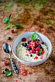 Rice pudding with summer berries