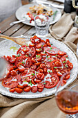 Simple tomato salad with onions