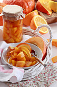 Marinated pumpkin pieces with orange