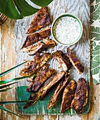 Crispy lamb breast with malt vinegar sauce