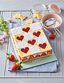 Strawberry chessboard cake