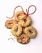 Christmas biscuits with pearl sugar