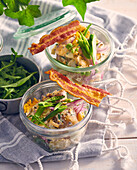 Farmers potato salad with bacon chips