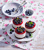 Mini blueberry cheesecakes