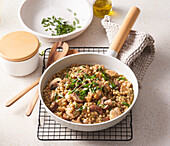 Pearl couscous with mushrooms