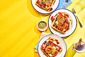 Waffles with summer fruits