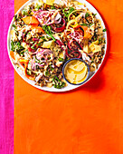 Chicken wild rice salad with carrots