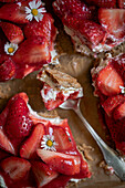 Strawberry pretzel cake (Close Up)