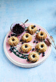 Mini blueberry and vanilla Bundt cakes