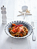 Lobster risotto with chanterelle mushrooms