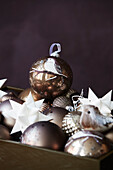 Vintage Christmas bauble with bird motif