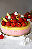 Erdbeer-Mango-Kuchen (No Bake)