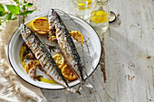 Grilled rosemary mackerel