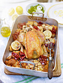 Roast chicken with garlic and lemon