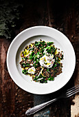 Kale with lentils and preserved lemons