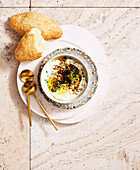 Labneh with nigella, anise and pomegranate