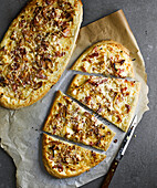 Tarte flambée with bacon