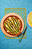 Asparagus and feta quiche with dill