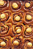 Simnel cinnamon buns (full frame)