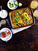 One-pan lentil dhal with curried fish and crispy skin