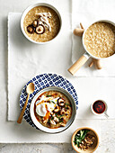 Savoury rice porridge with shiitake mushrooms