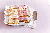 Creme claires with Coconut and Damsoncheese Filling