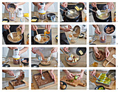 Preparing no bake kiwi slices
