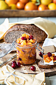 Fruit Salad with clementines and blood oranges with cranberries