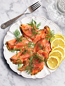 Swedish graved salmon with dill