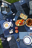 DIY picnic blanket made from old jeans