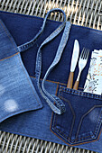 DIY placemats made from old jeans