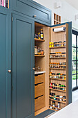 Built-in pantry cupboard with open door
