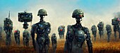 Military artificial intelligence, conceptual illustration