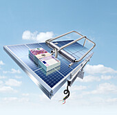 Cost of solar technology, conceptual illustration