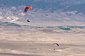 Paragliders above the Sevier Valley, Utah, USA