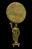Caryatid bronze mirror