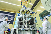 European Service Module structure being lifted
