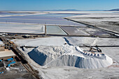 Salt harvesting from Great Salt Lake, Utah, USA