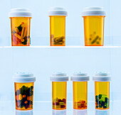 Capsules in prescription bottles