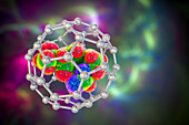 Nanoparticles in drug delivery, conceptual illustration