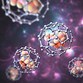 Nanoparticles in drug delivery, conceptual illustration