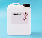 Algicide in a plastic canister, conceptual image