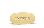 Diazepam pill, conceptual image