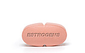 Oestrogen pill, conceptual image