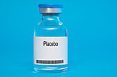 Vial of placebo solution, conceptual image