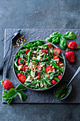 Asparagus and strawberry salad with feta
